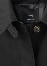 Short oversized trench coat with epaulettes