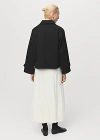 Short oversized trench coat with epaulettes