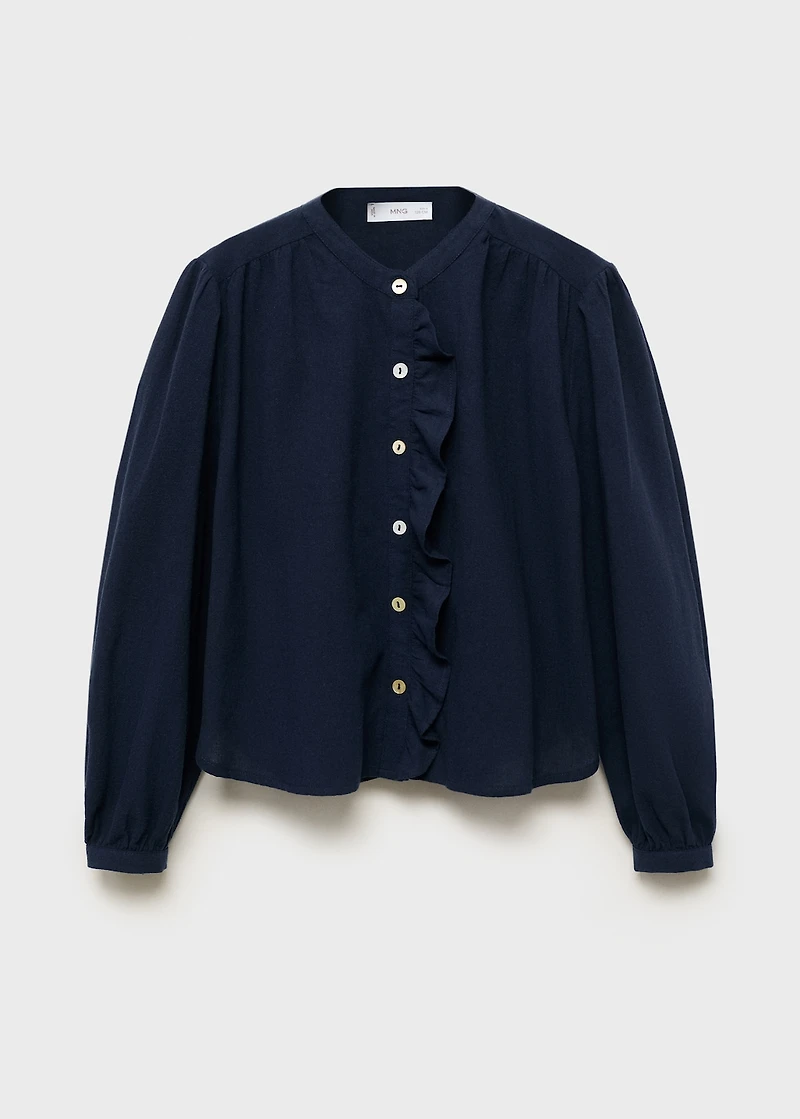 Ruffle cotton blouse