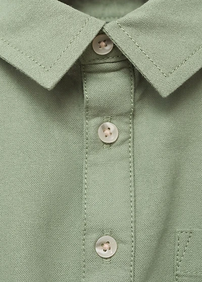 Cotton shirt with a collar