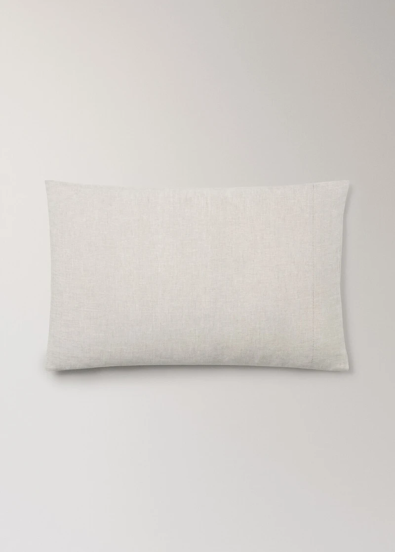 Washed linen pillowcase with hemstitch 50x75 cm