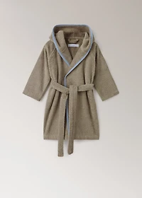 Children's cotton bathrobe with contrasting trim
