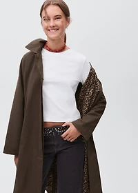 Long trench coat with printed lining