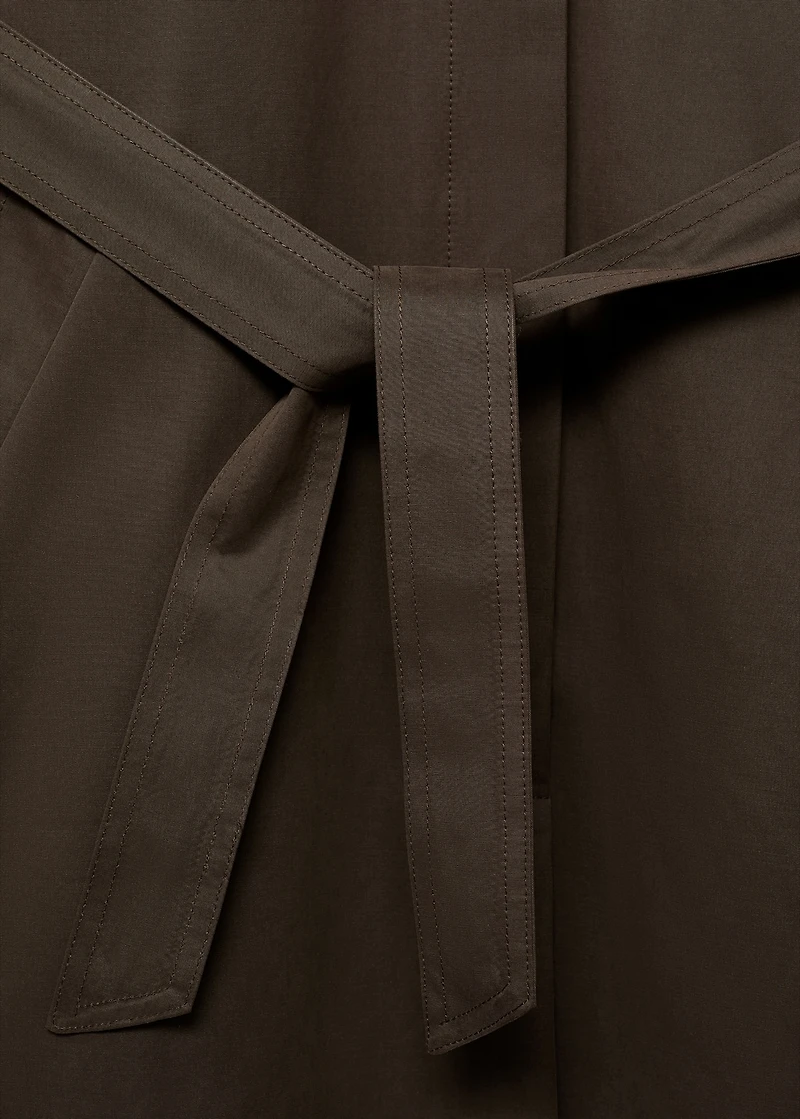 Long trench coat with printed lining