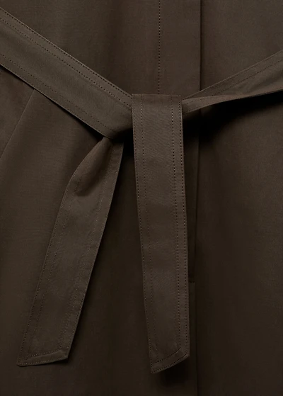 Long trench coat with printed lining