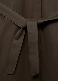 Long trench coat with printed lining