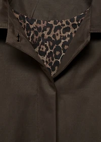 Long trench coat with printed lining