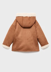 Suede effect sheepskin coat