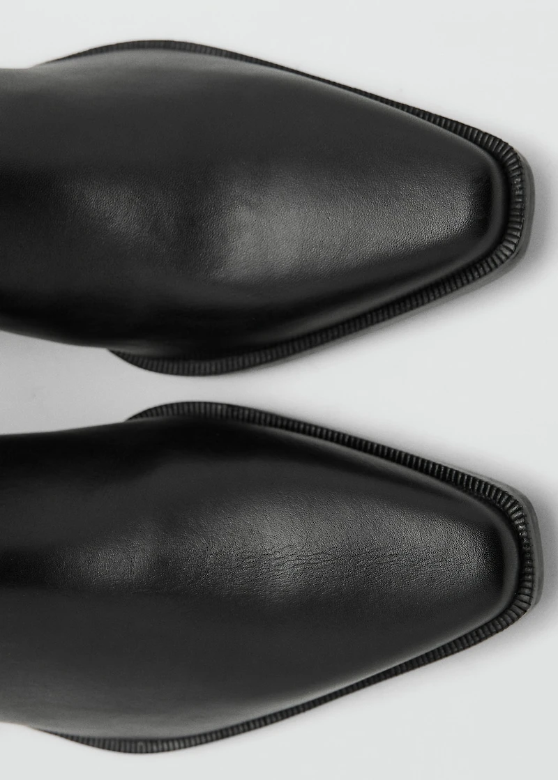 Leather heeled boots