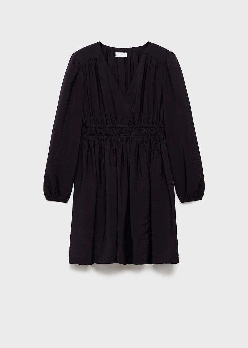 Dress with gathered waist