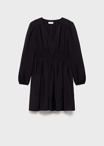 Dress with gathered waist