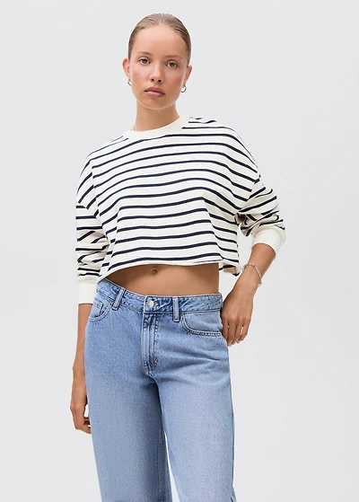 Contrast striped sweatshirt
