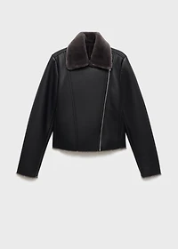 Fur-effect biker jacket