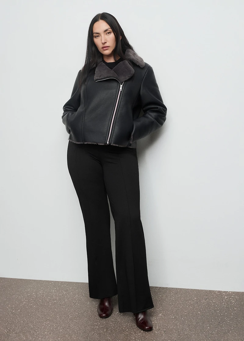 Fur-effect biker jacket