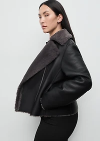 Fur-effect biker jacket