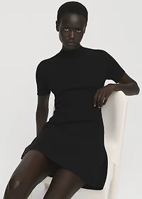 Fine-knit flared dress