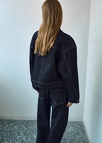 Denim jacket with decorative stitching