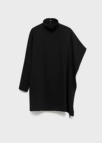 Turtleneck dress with asymmetrical sleeves