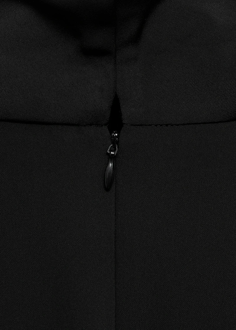 Turtleneck dress with asymmetrical sleeves