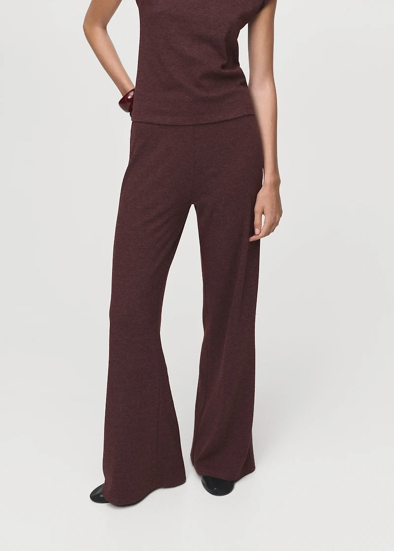 Knitted pants with elastic waistband
