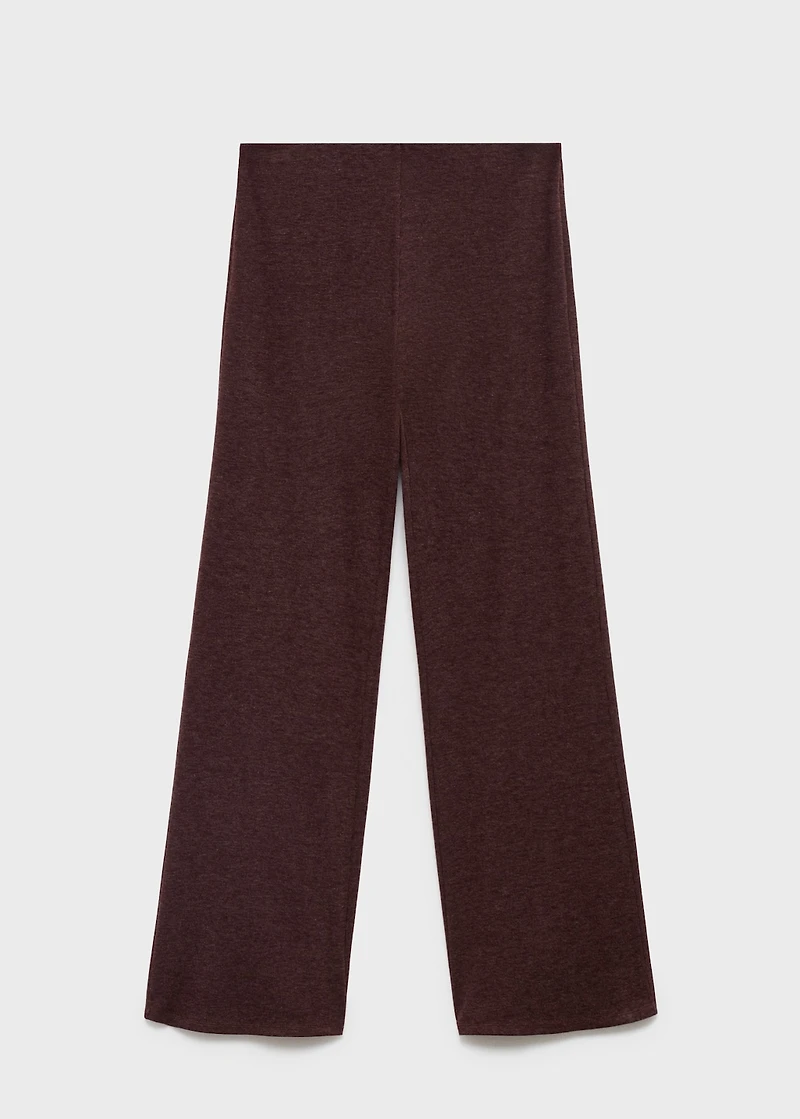 Knitted pants with elastic waistband