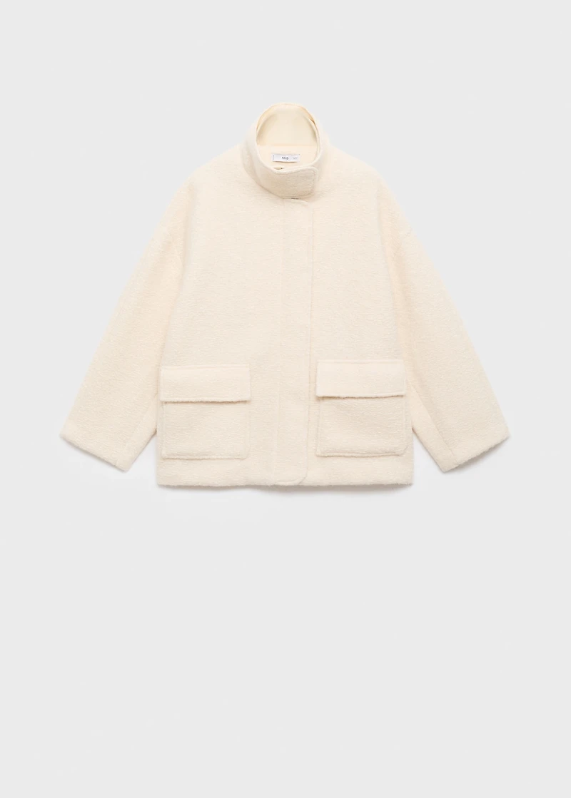 Bouclé jacket with high neck