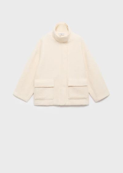 Bouclé jacket with high neck