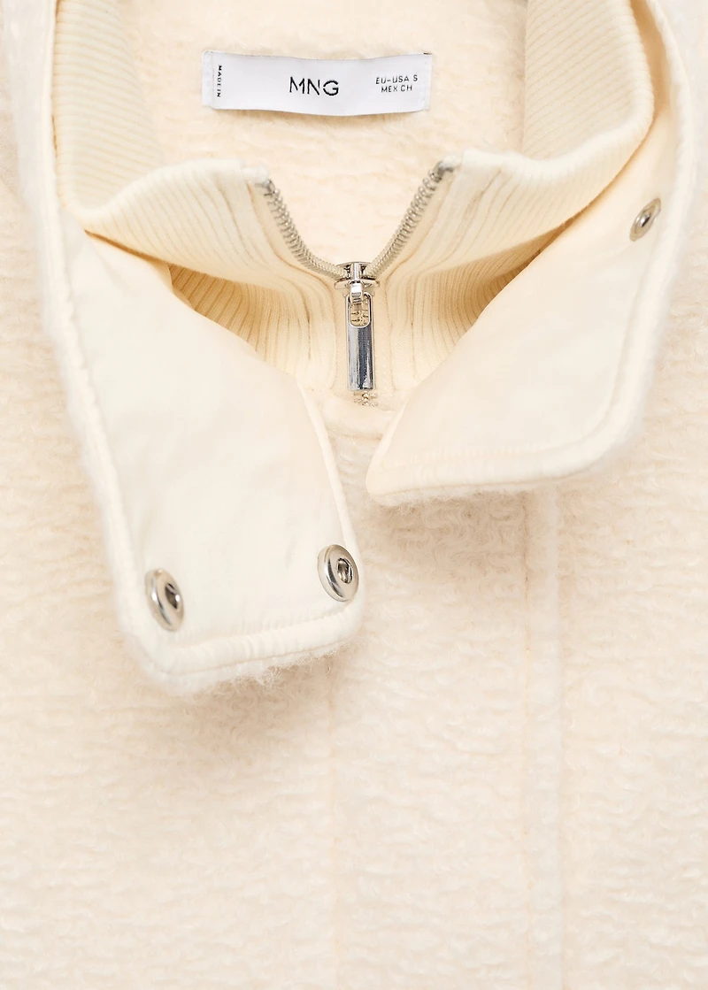 Bouclé jacket with high neck