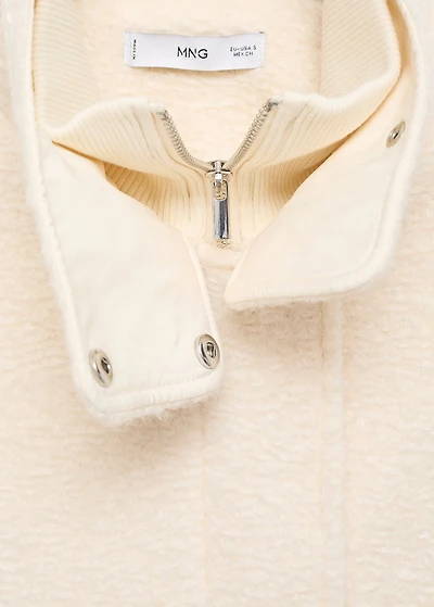 Bouclé jacket with high neck