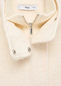 Bouclé jacket with high neck