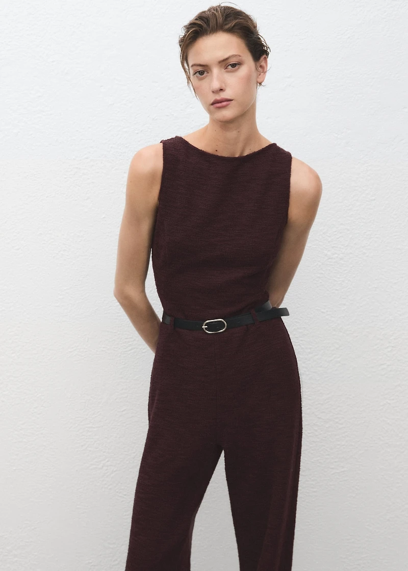 Marl jumpsuit with belt