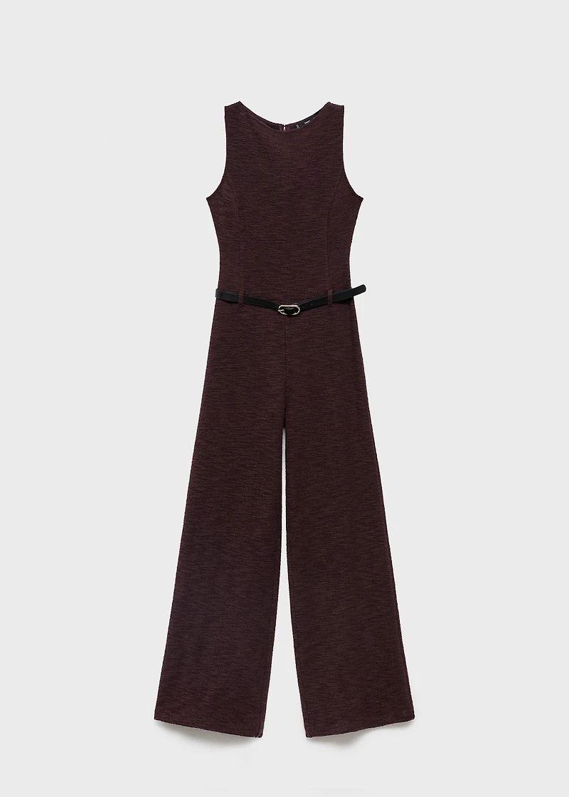 Marl jumpsuit with belt