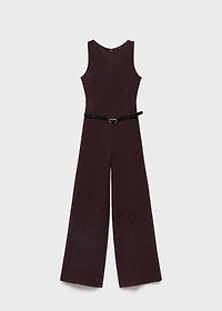 Marl jumpsuit with belt