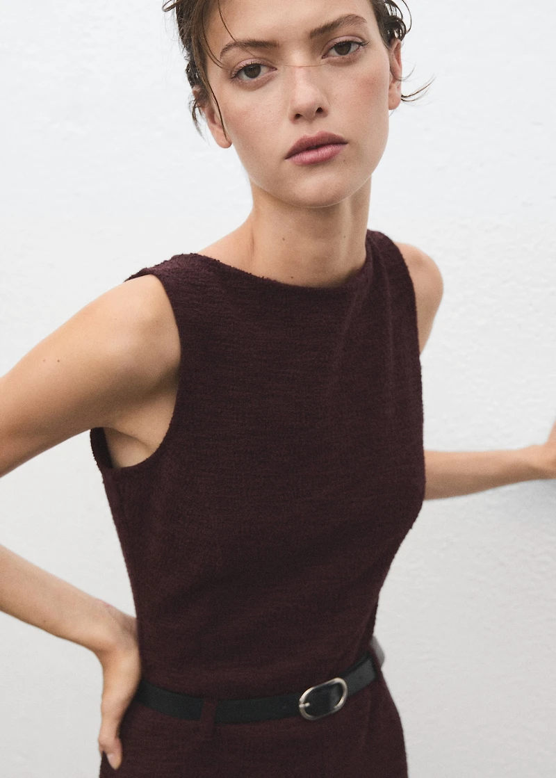 Marl jumpsuit with belt