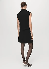 Tweed skirt with frayed hem