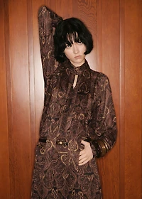 Paisley-print blouse with foulard
