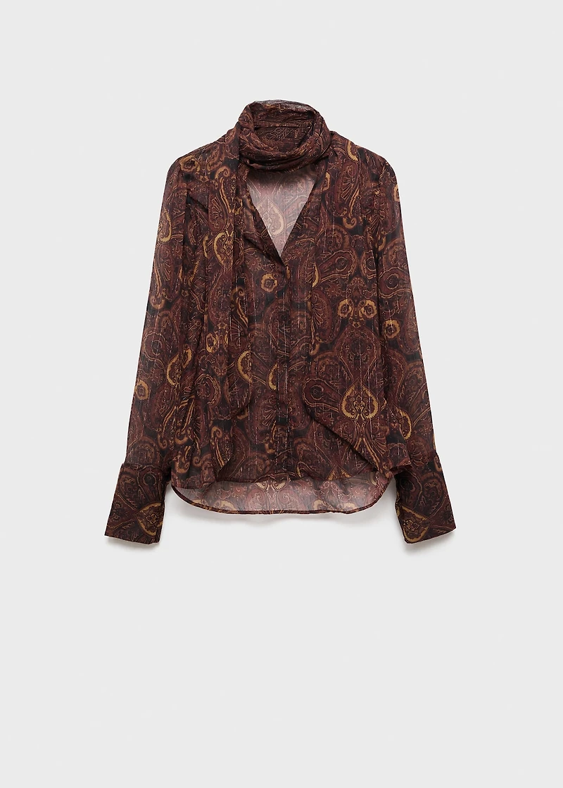 Paisley-print blouse with foulard