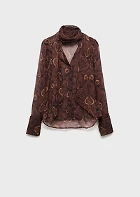 Paisley-print blouse with foulard