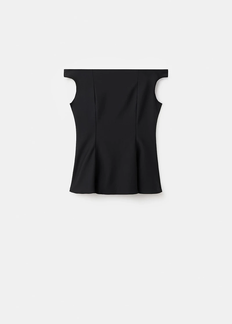 Strapless peplum top