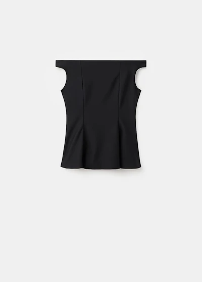 Strapless peplum top