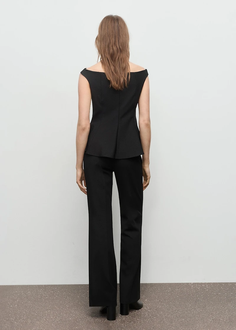 Strapless peplum top