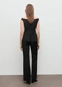 Strapless peplum top