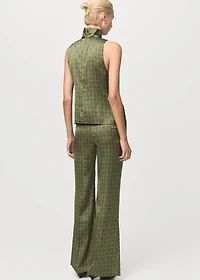 Satin blouse with geometric print