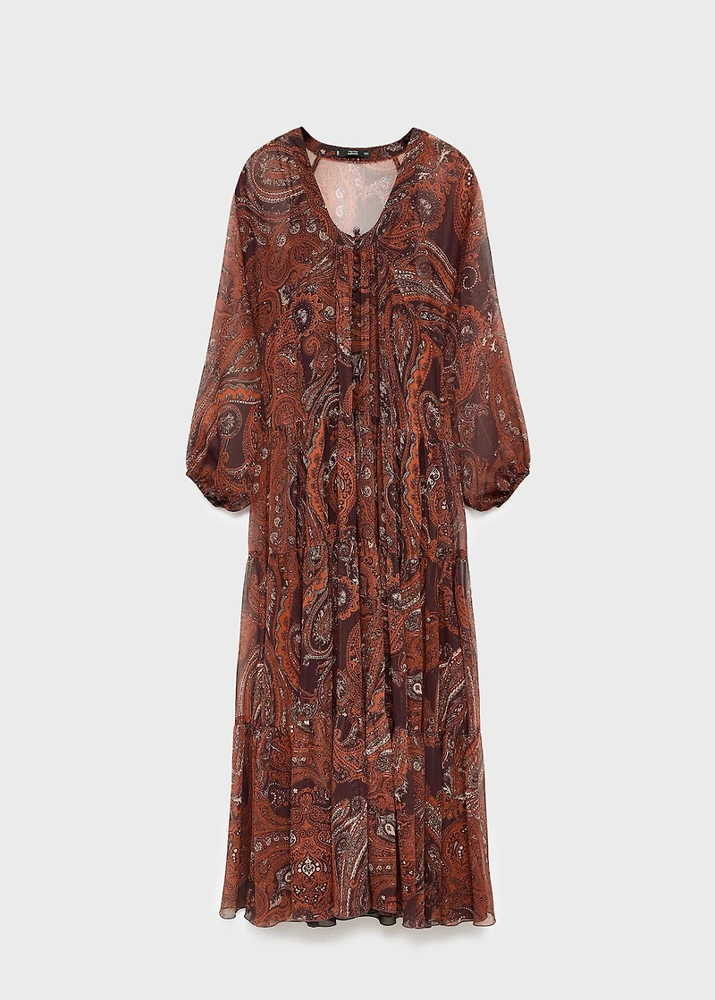 Paisley-print oversized dress
