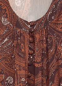 Paisley-print oversized dress