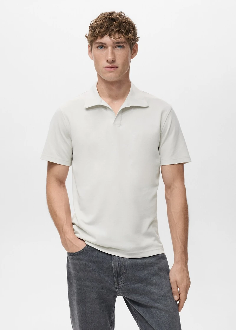 Cotton piqué polo shirt