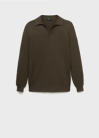 Structured cotton polo sweater