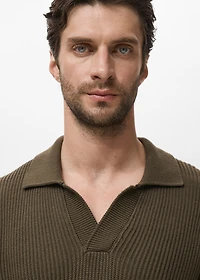 Structured cotton polo sweater