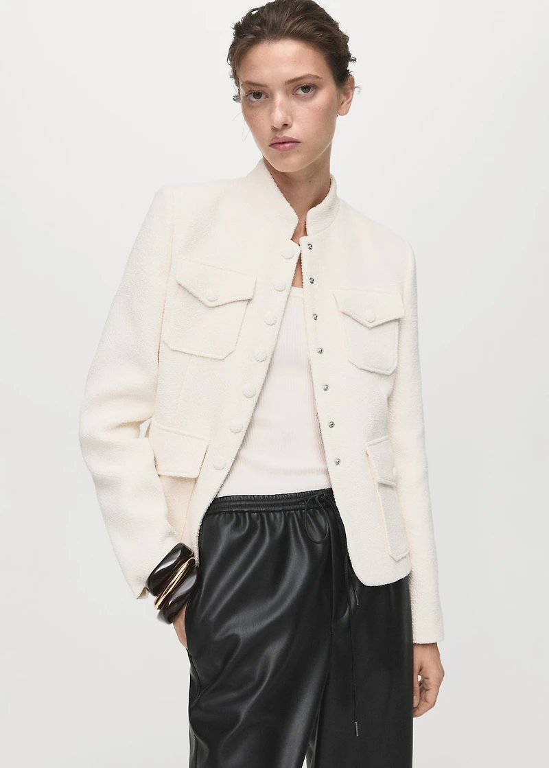 Faux-leather pants with elastic waist