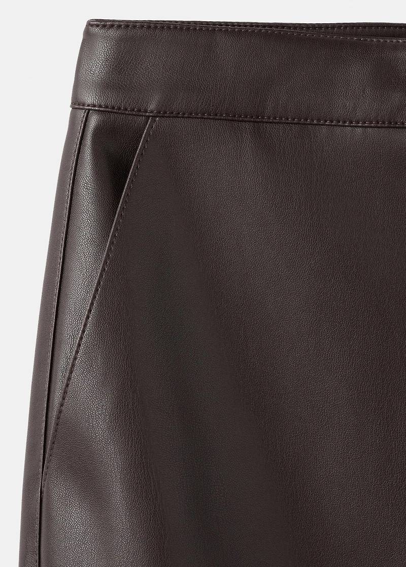 Faux-leather pencil skirt